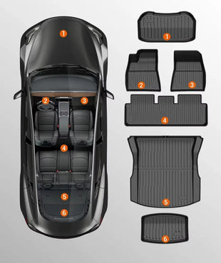 All Weather Floor Mats 6PCS | Model 3 2024+ Teslup