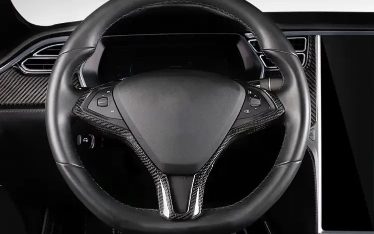 Carbon Fiber Steering Wheel Trim | Model S, X Teslup