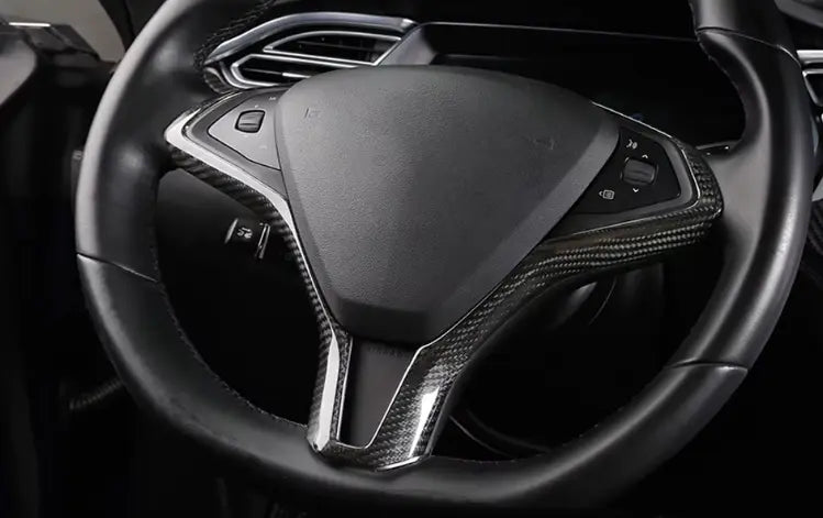 Carbon Fiber Steering Wheel Trim | Model S, X Teslup
